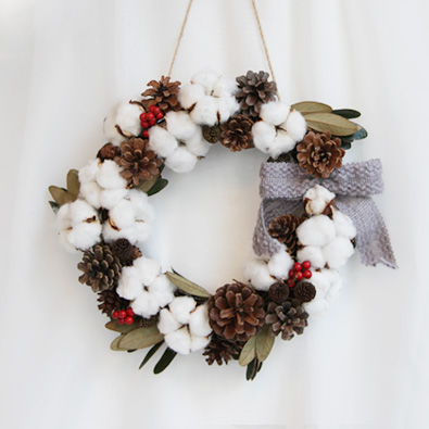 목화솜 X-mas 리스